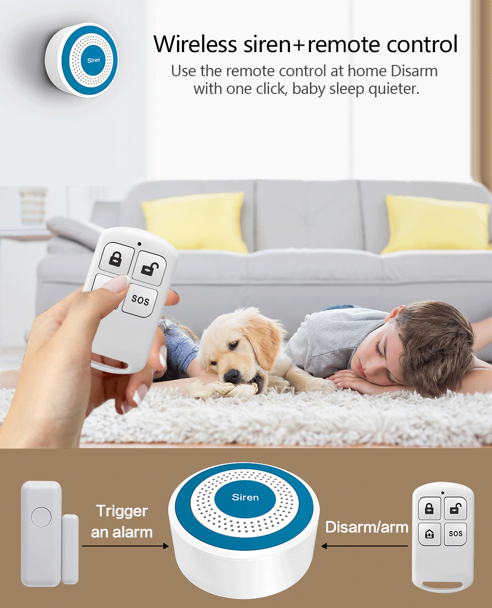 Home Security Land - 433Mhz Wireless Remote Control Shine Light