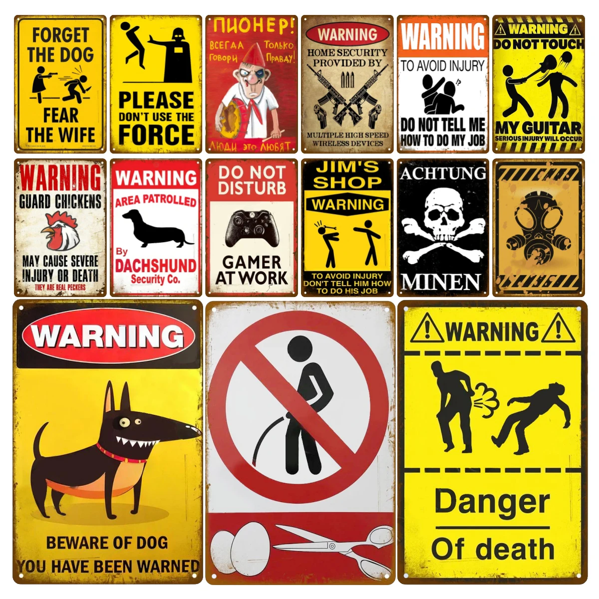 Home Security Quotes - HD Metal Tin Sign Vintage Funny