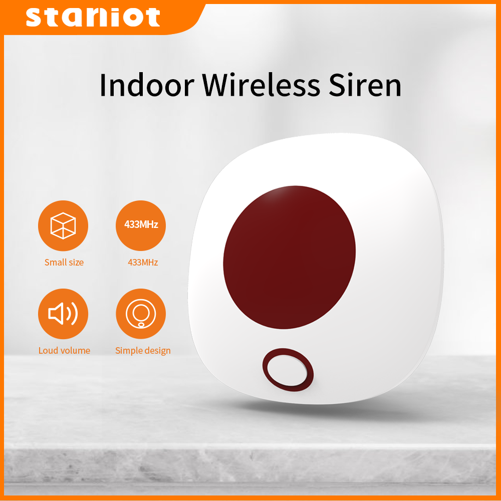 Home Security Deals - Staniot Indoor Wireless Siren 433Mhz Burglar