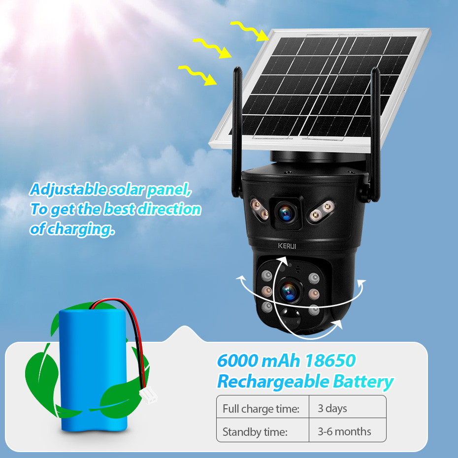 KERUI 6MP 4G SIM WiFi Solar Ca - огляд і ціна Home Security Video Cameras