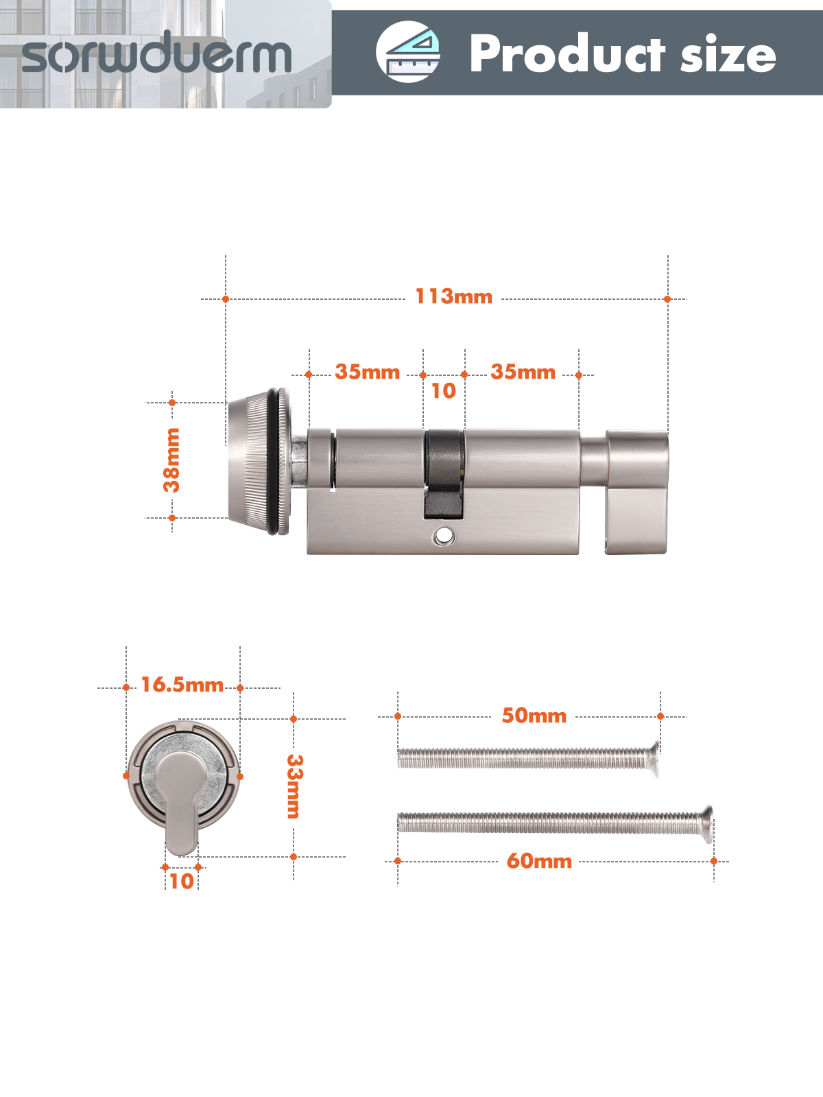 1 Zinc Alloy Indoor Door Lock  - огляд і ціна Home Security Key