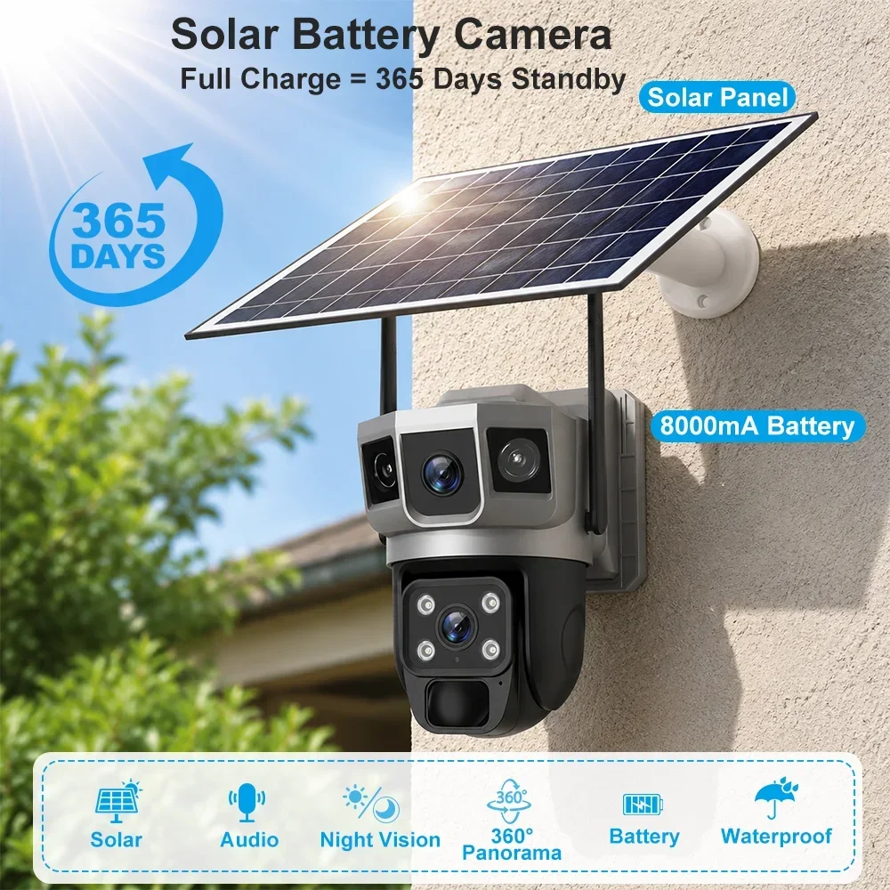 V380 4K 3 Screens 4G Camera So - огляд і ціна Home Security Video Cameras